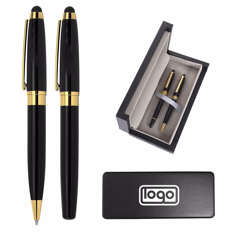 Brass Roller Ball Ballpoint Stylus Pen Box Set