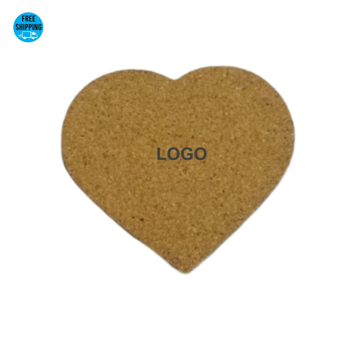 Heart Shape Cork Coaster 1/5" Thick 1