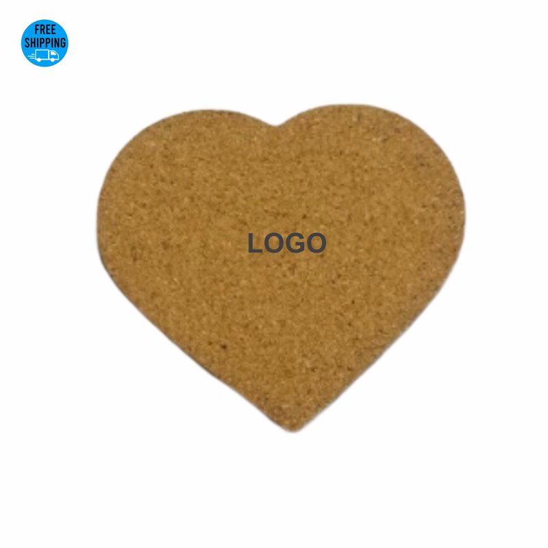 Heart Shape Cork Coaster 1/5" Thick