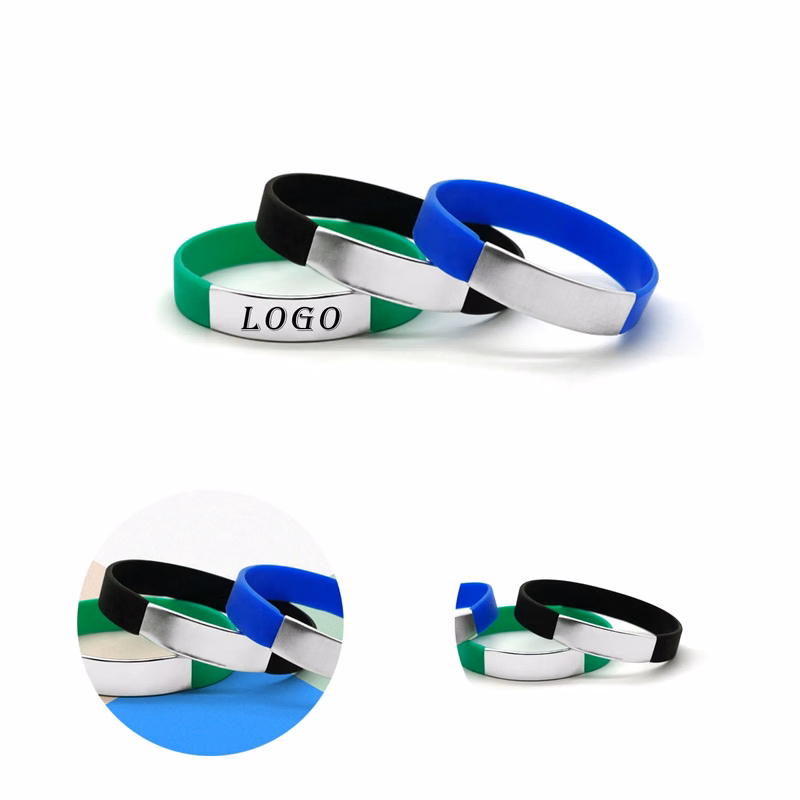 Aluminum Silicone Wristband