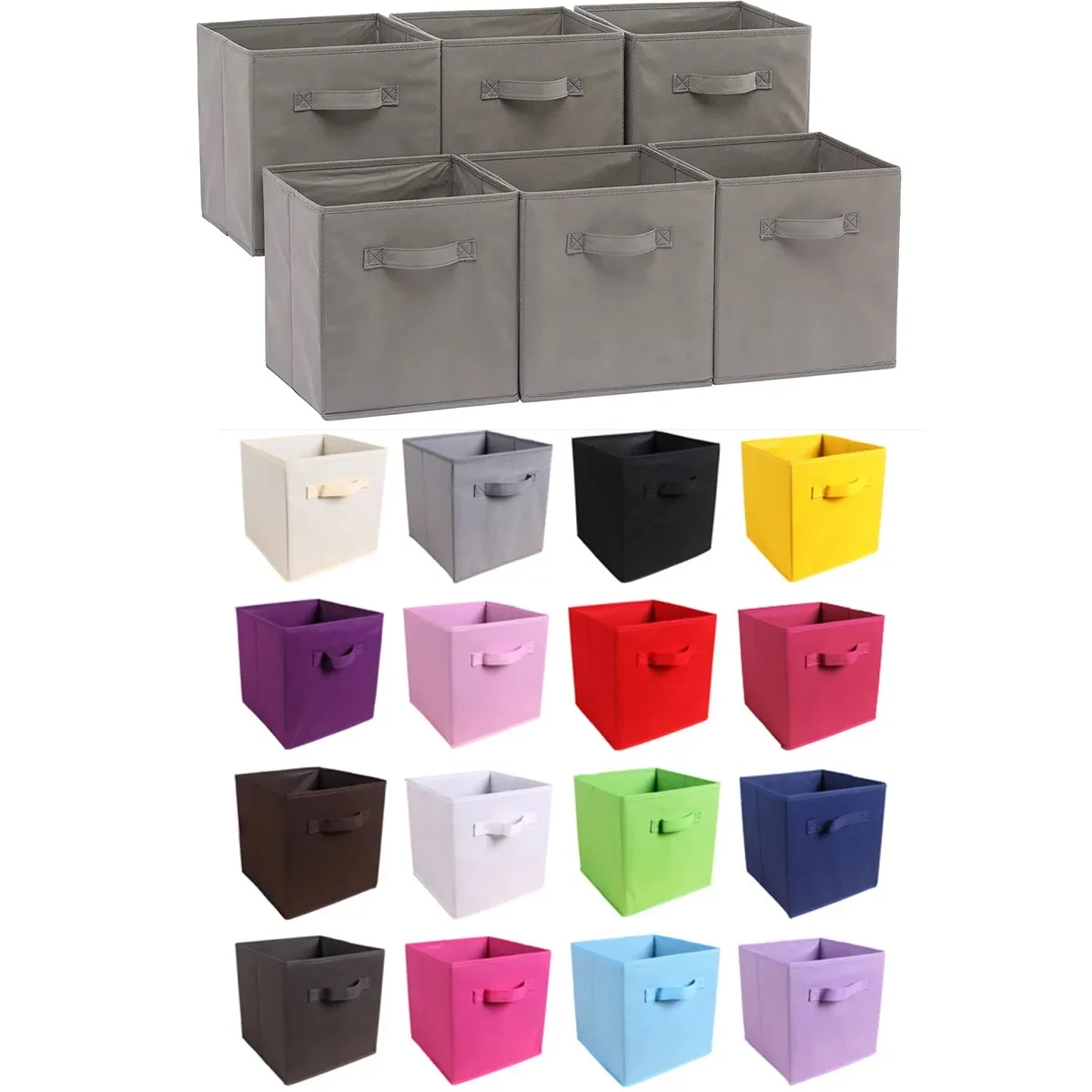 Basics Collapsible Fabric Storage Boxes With Handles 1