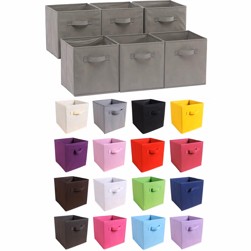 Basics Collapsible Fabric Storage Boxes With Handles