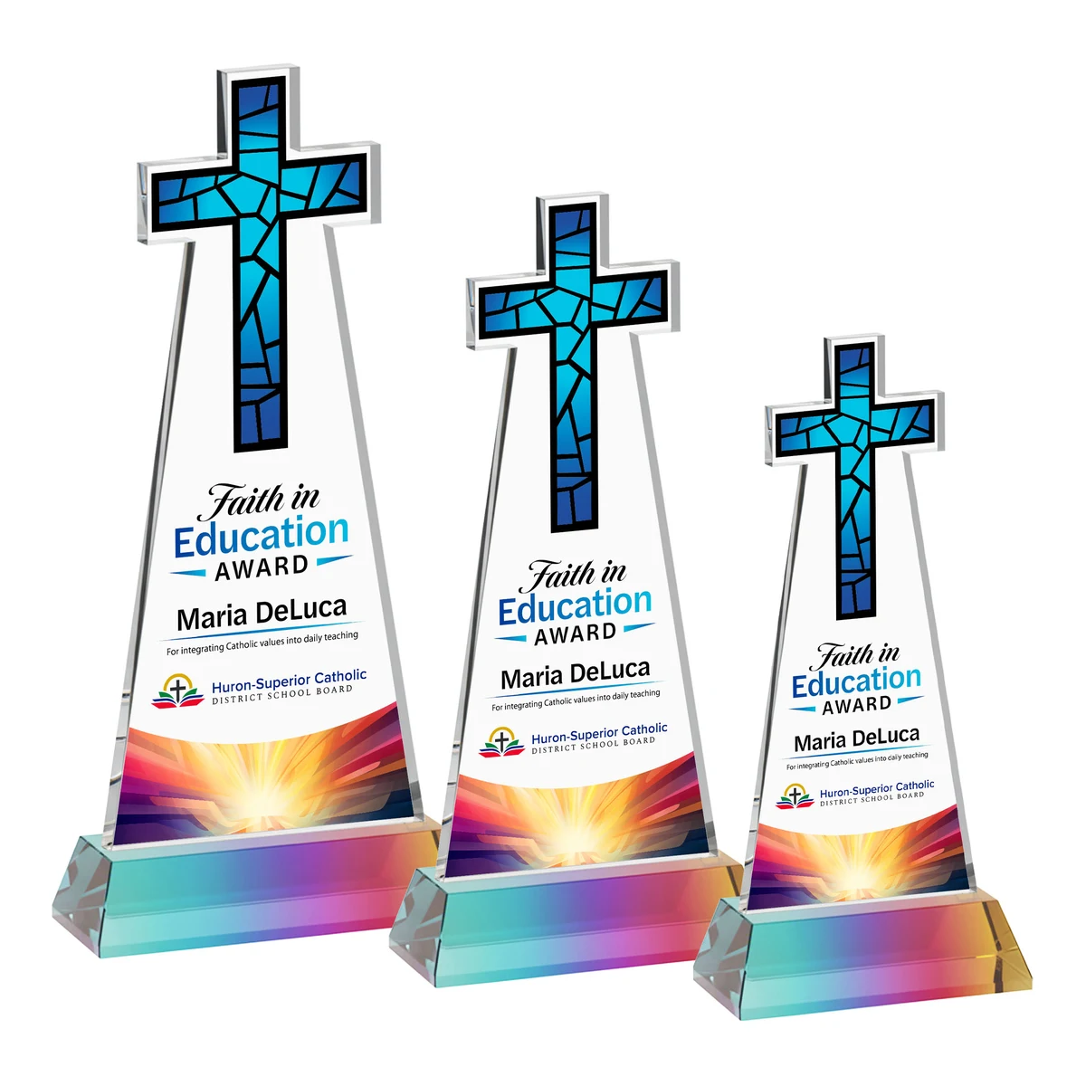 Cross VividPrint™ Award on Hartford Base - Prismatic 1