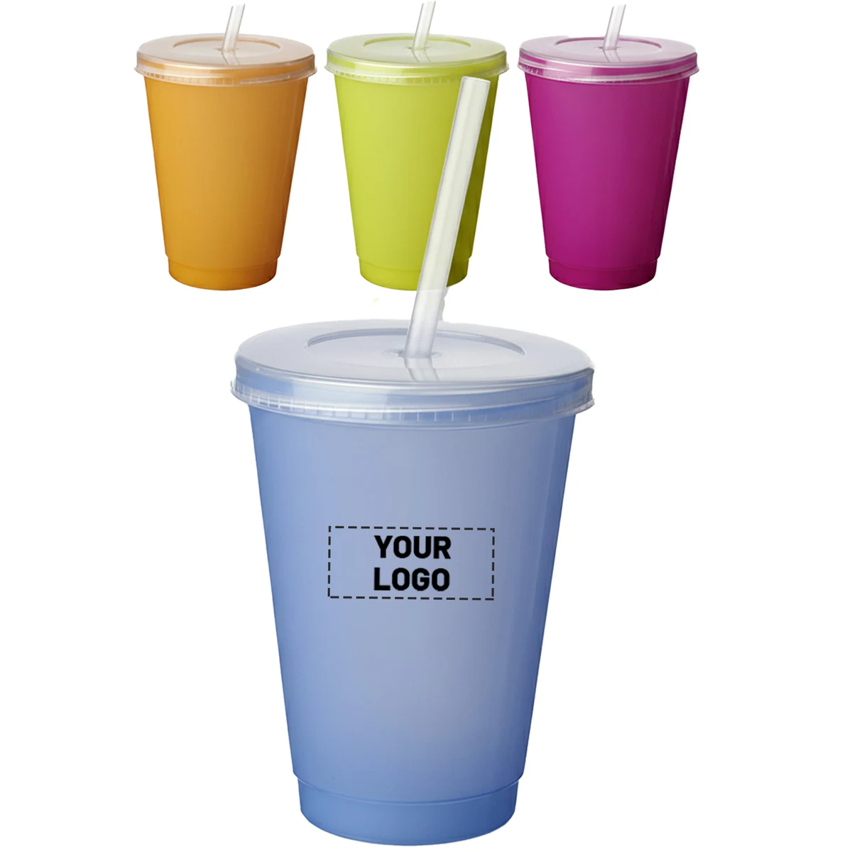 Color Changing Tumbler with Straw, 16 oz. 1