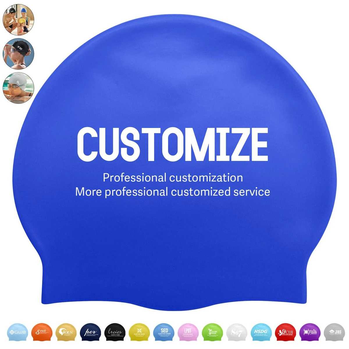 50G Silicone Swimming Cap - Unisex For Adults & Kids 1