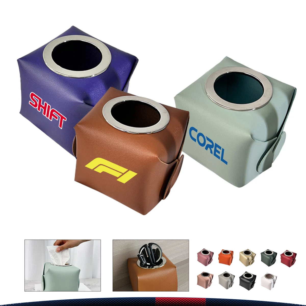 Multi-Functional Leather Tissue Box 1
