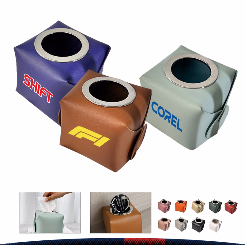 Multi-Functional Leather Tissue Box