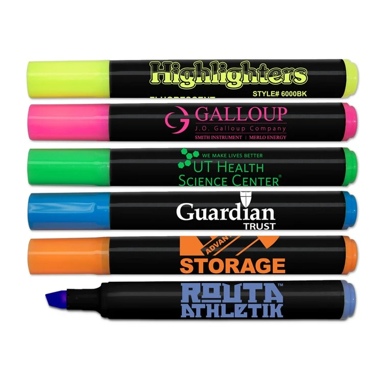 Brite Spots Black Barrel Jumbo Highlighter - USA Union Made 1
