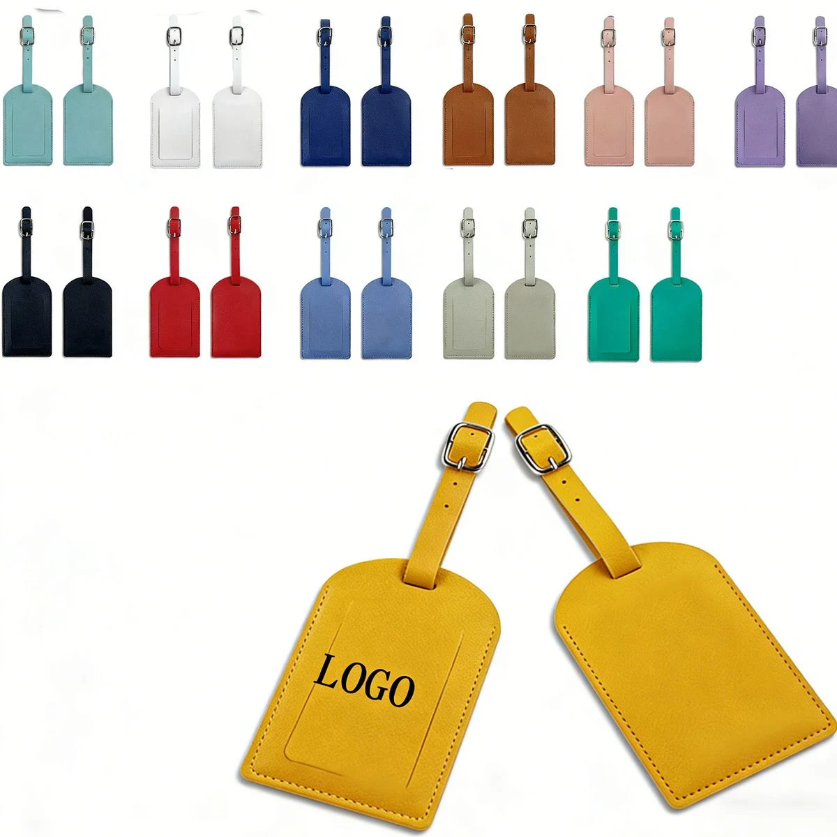 Premium PU Leather Stitched Boarding Pass Luggage Tag 1