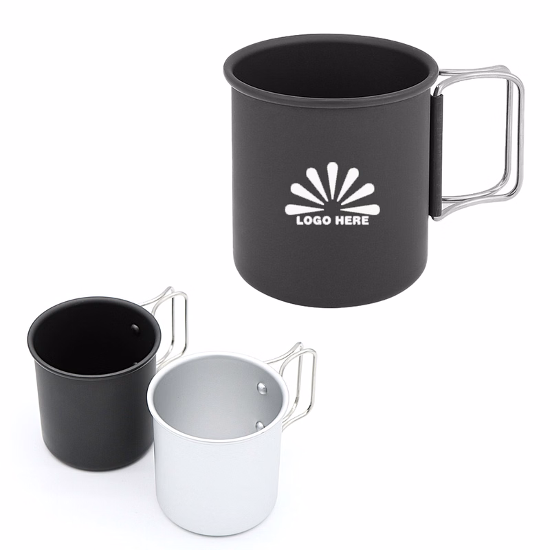 Durable 10oz Aluminum Mug with Folding Handle