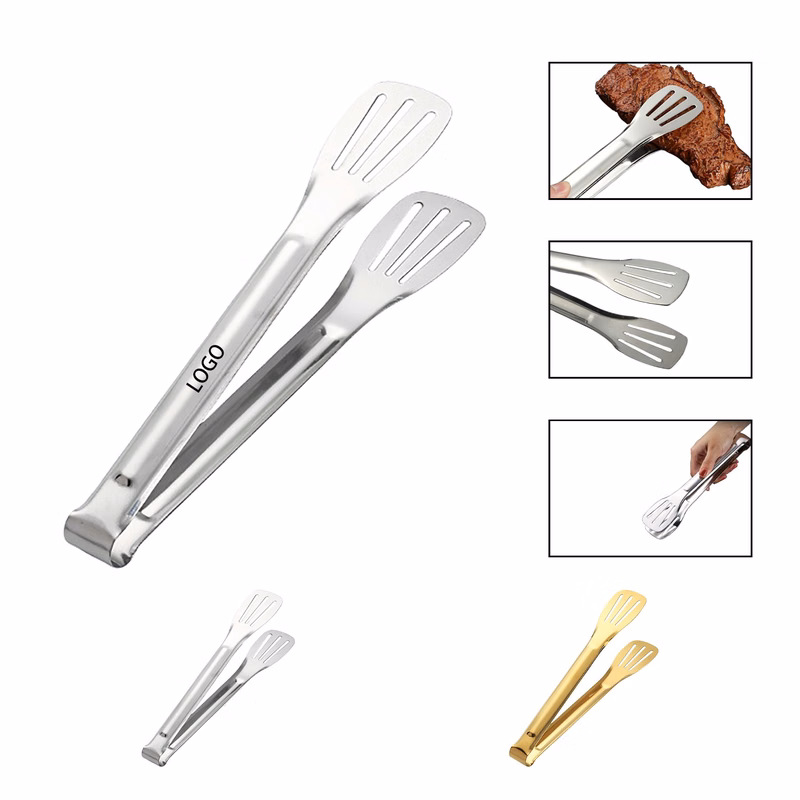 Stainless steel cooking grill tongs