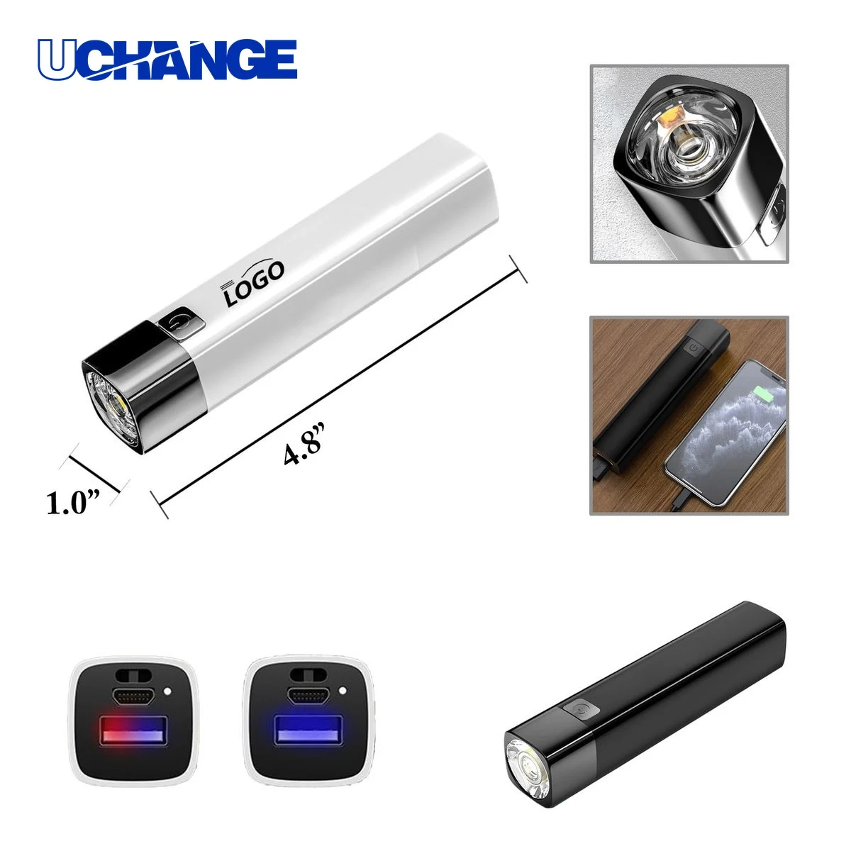 Compact ABS Flashlight Power Bank 1