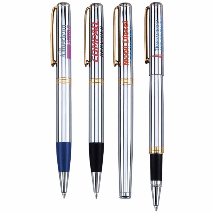 Eli Chrome Comfort Grip Ballpoint or Rollerball Pen