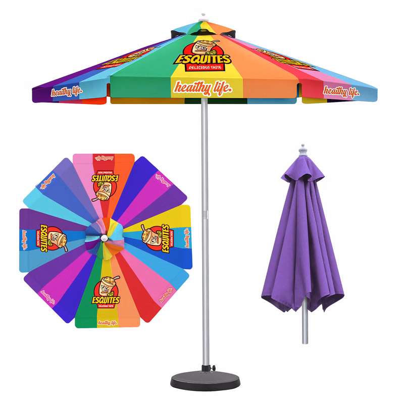 9' Heavy Duty Commercial 8 Panel Market Umbrella w/ Aluminum Pole & Frame