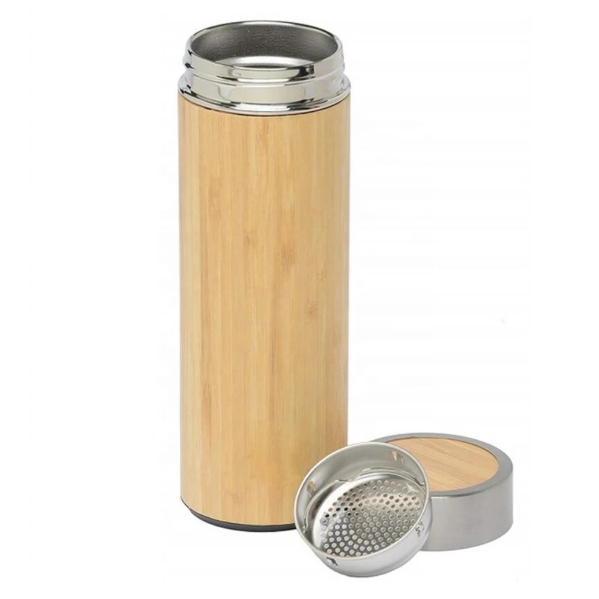 17 Oz. Vacuum-Sealed Bamboo Water Bottle, custom water bottle with logo imprint 1