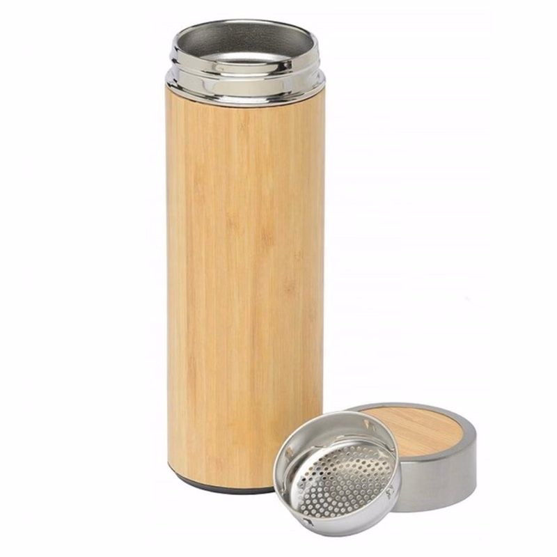 17 Oz. Vacuum-Sealed Bamboo Water Bottle