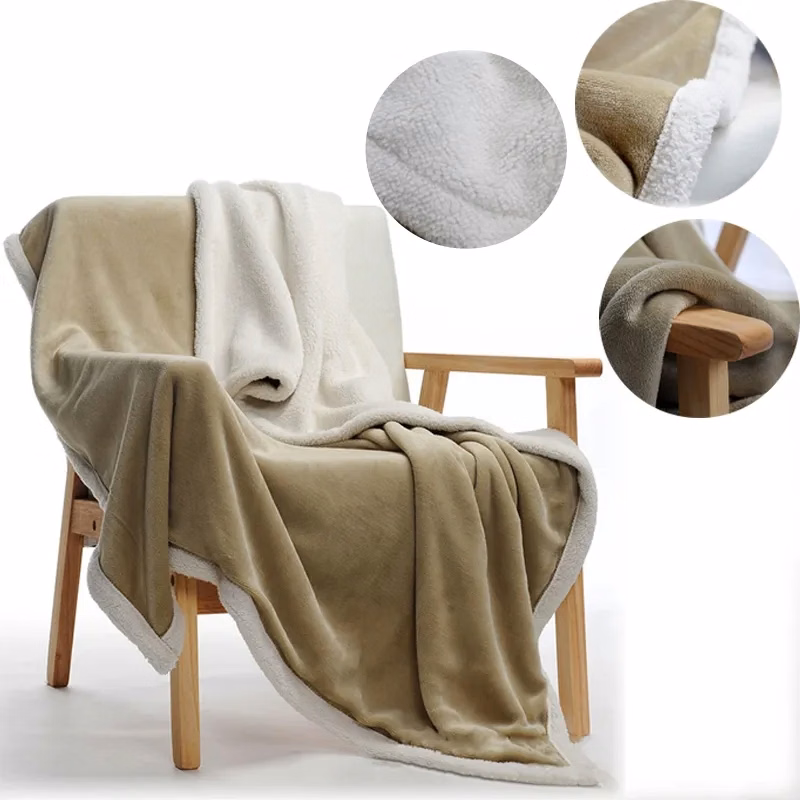 Reversible Soft Thick Warm Plush Throw Fuzzy Blanket