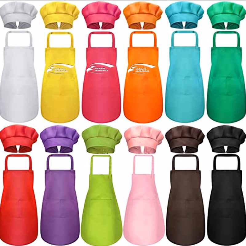 Adjustable Baking DIY Chef Hat Parent-Child Apron Set