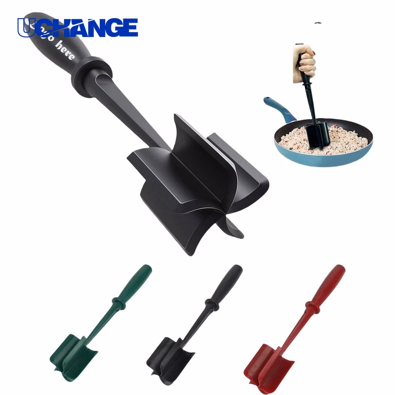 Ground Beef Smasher with Curved Blades for Cooking