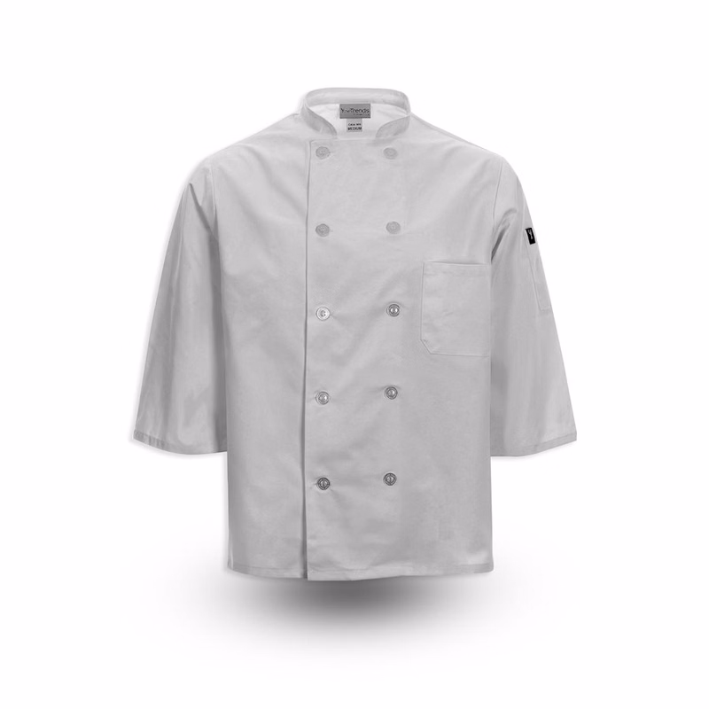 Ten Button Chef Coat - 3/4 Sleeve