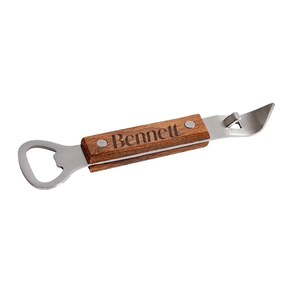 Dual-Ended Wood Bottle and Can Opener 1
