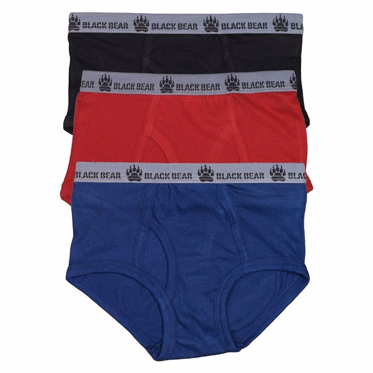 Boys' Fly Front Briefs - Small 3 Colors 3 Pack