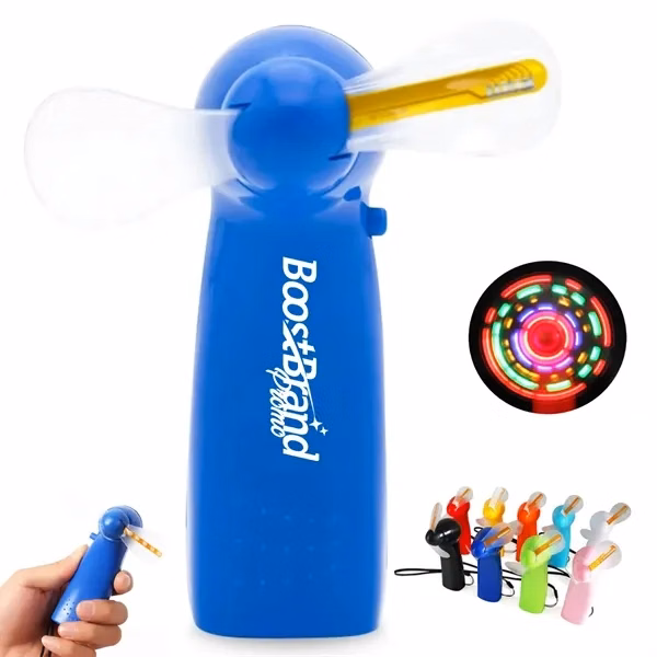 Custom LED Message Handheld Mini Fan — Eye-Catching Trade Show Giveaway