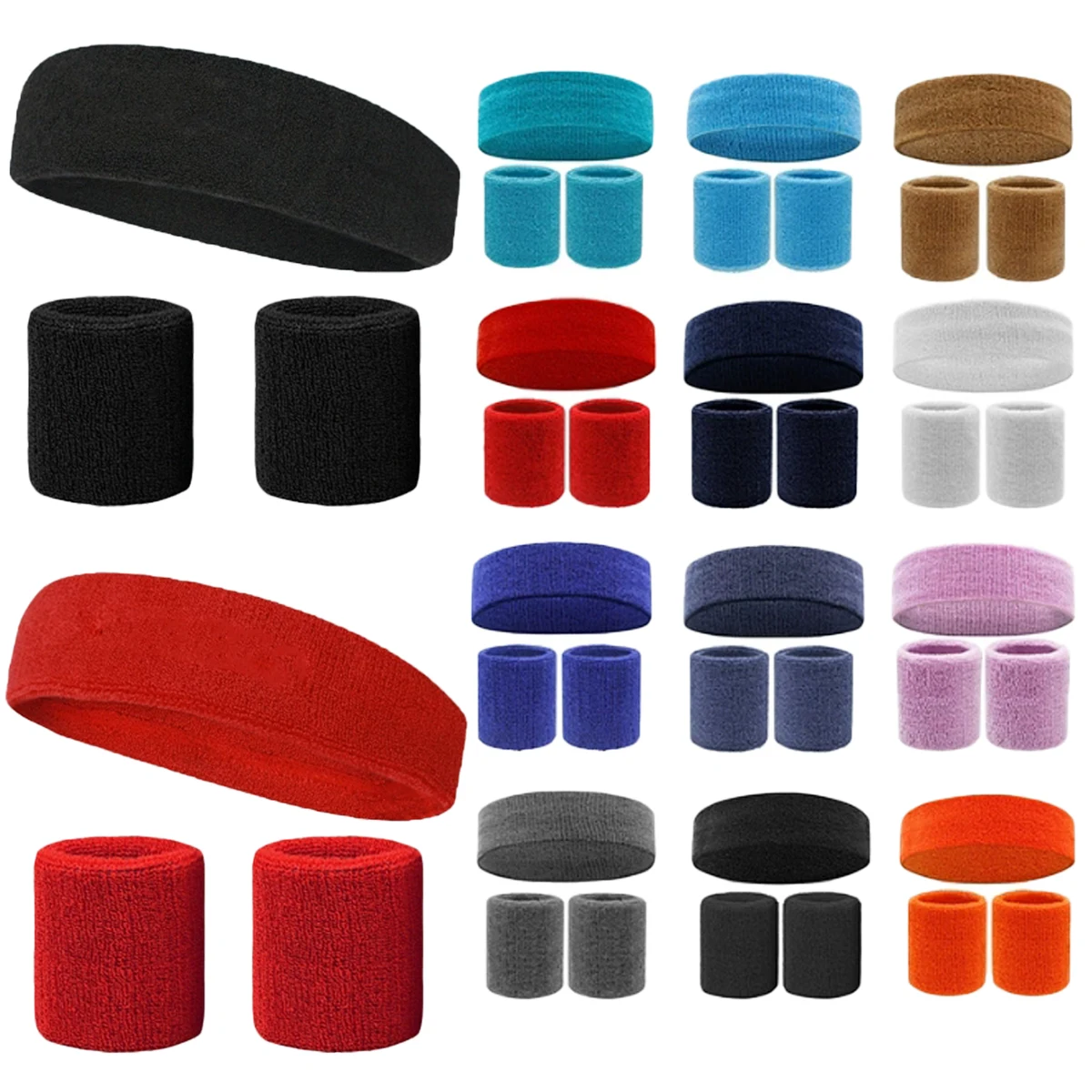 Sports Sweat-Absorbing Headband Wrist Set 1