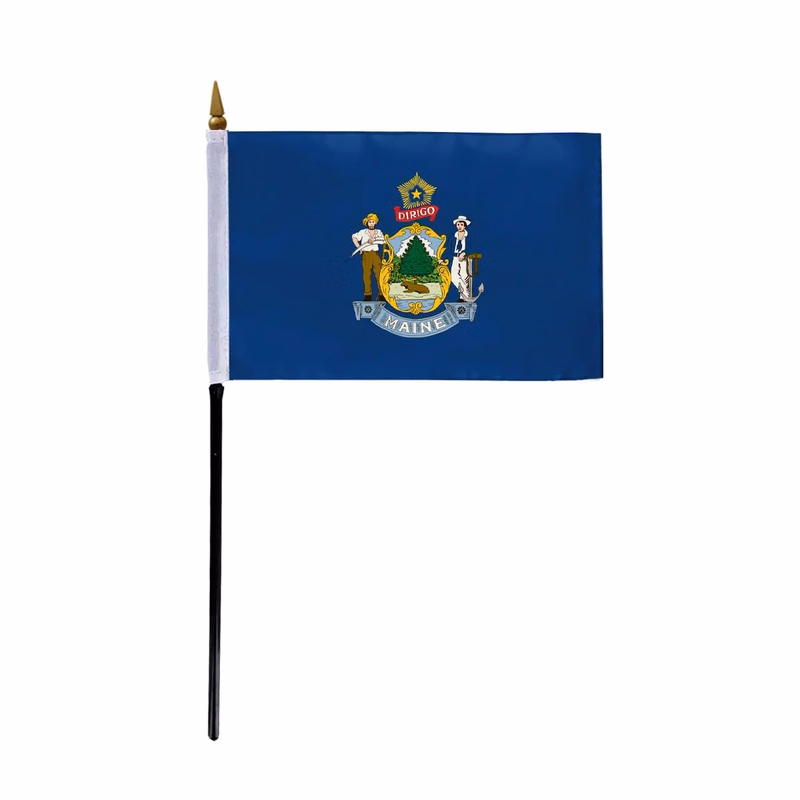4"x6" & 12"x18'' Maine ePoly Printed Stick Flags
