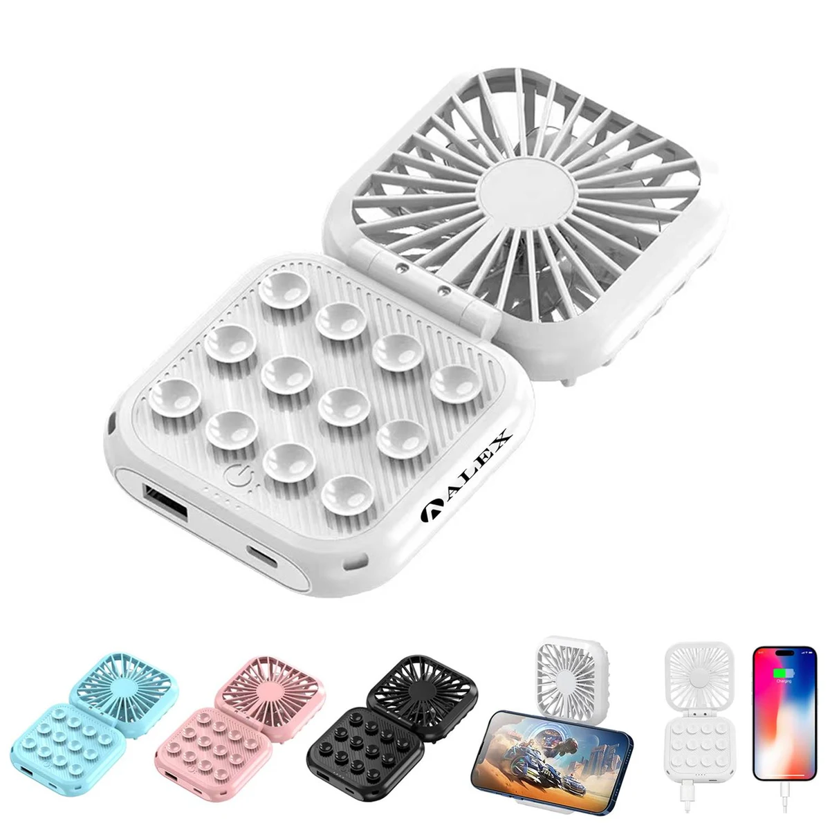 Charging Phone Stand Hanging Neck Holding Mini Desktop Fan 1