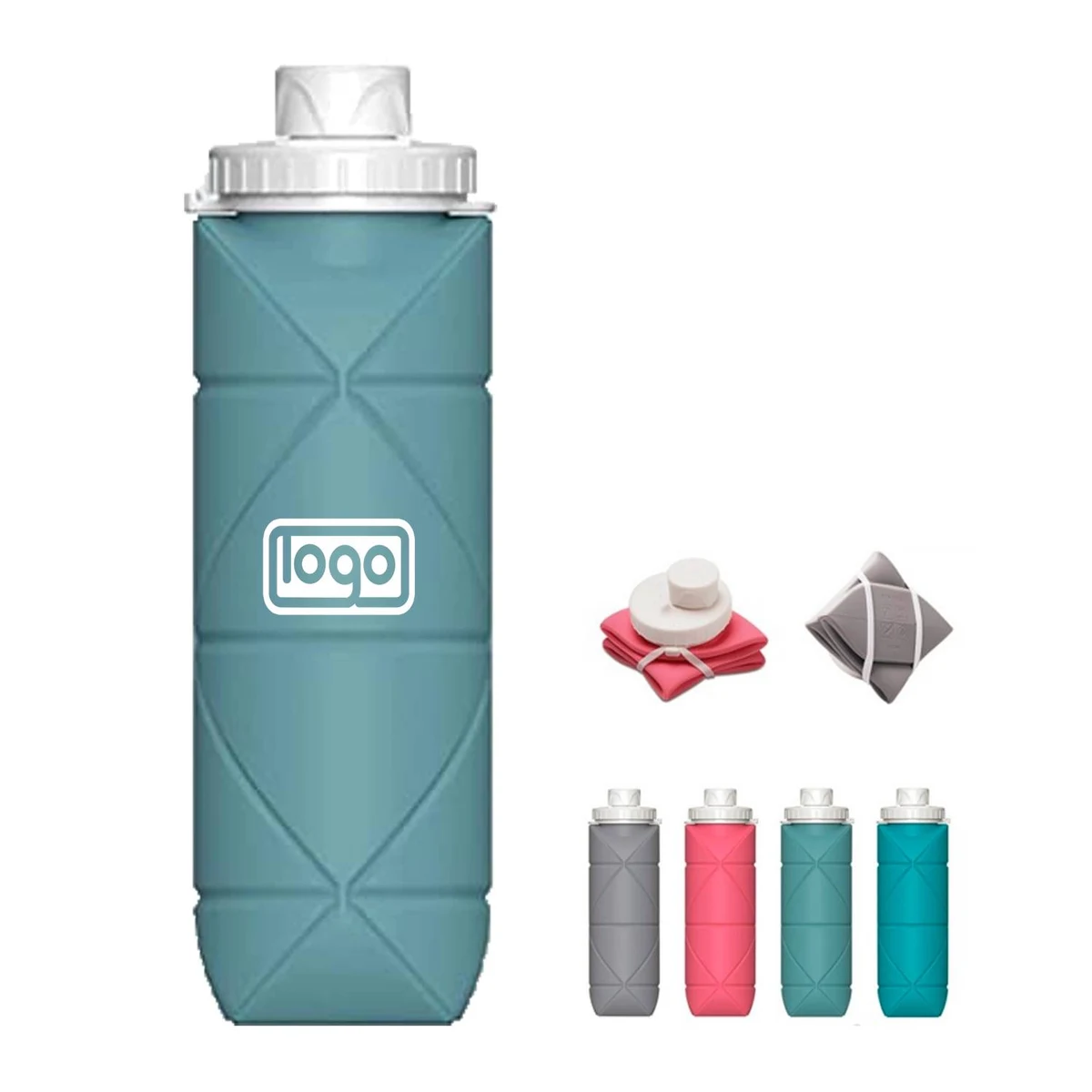 20oz Silicone Collapsible Travel Water Bottle 1