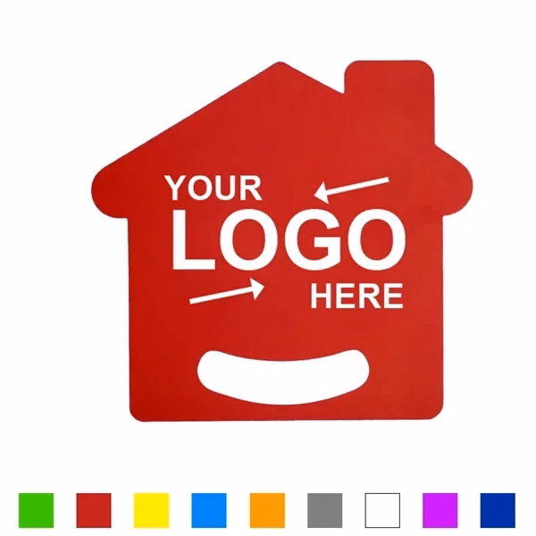 Custom House-Shaped Hand Fan Large Imprint — Real Estate & Event Marketing Item