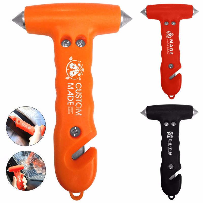 2-In-1 Double-Sided Metal Head Vehicle Safety Hammer Escape Tool