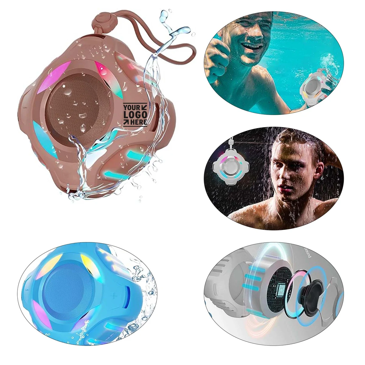 IPX7 Wireless Multi-Color Waterproof Bluetooth Loud HD Stereo Sound Robust Bass Speaker 1