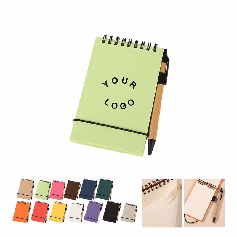 Travel Size Notebook with Pen and Cardboard Cover