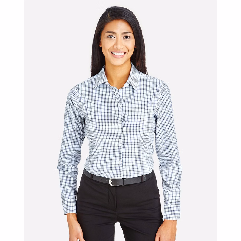 Women's CrownLux Performance® Micro Windowpane Woven Dress Shirt - DG540W