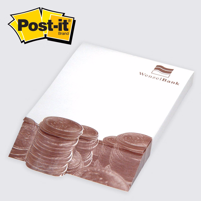 Post-it® Custom Printed Angle Note Pads — Pill - 4 x 5-3/4   Pill