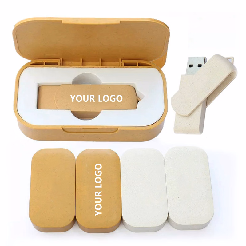 4GB Wheat Straw USB Flash Drive with Case