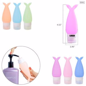 90ml Silicone Fish Tail Travel Bottle With Flip Lid