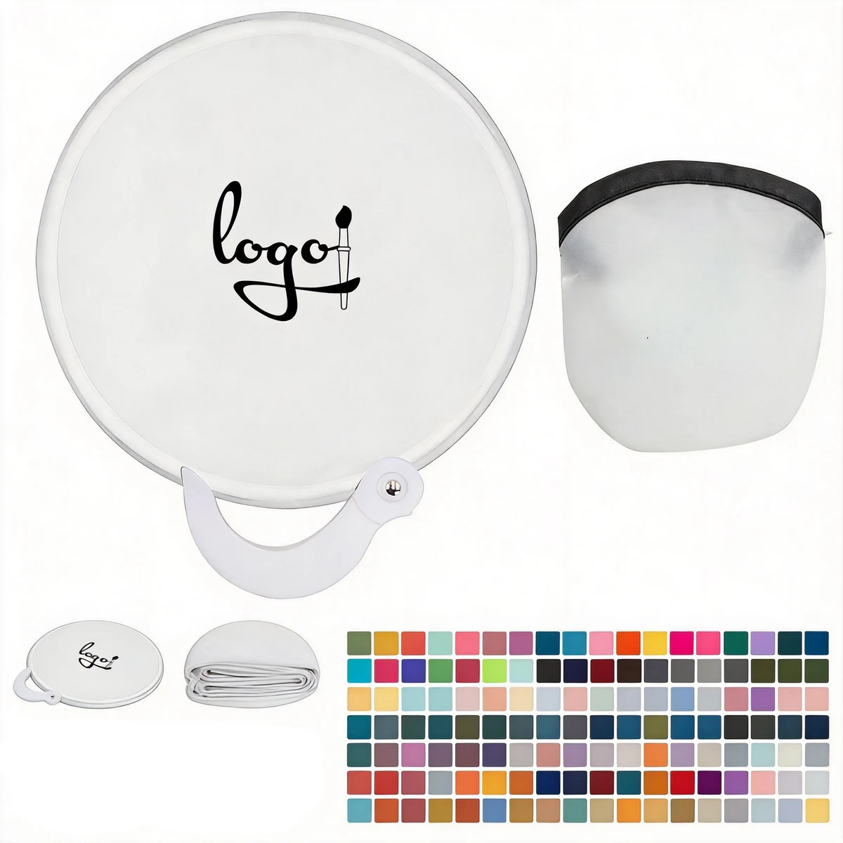 Protable Folding Fan with Storage Pouch 1