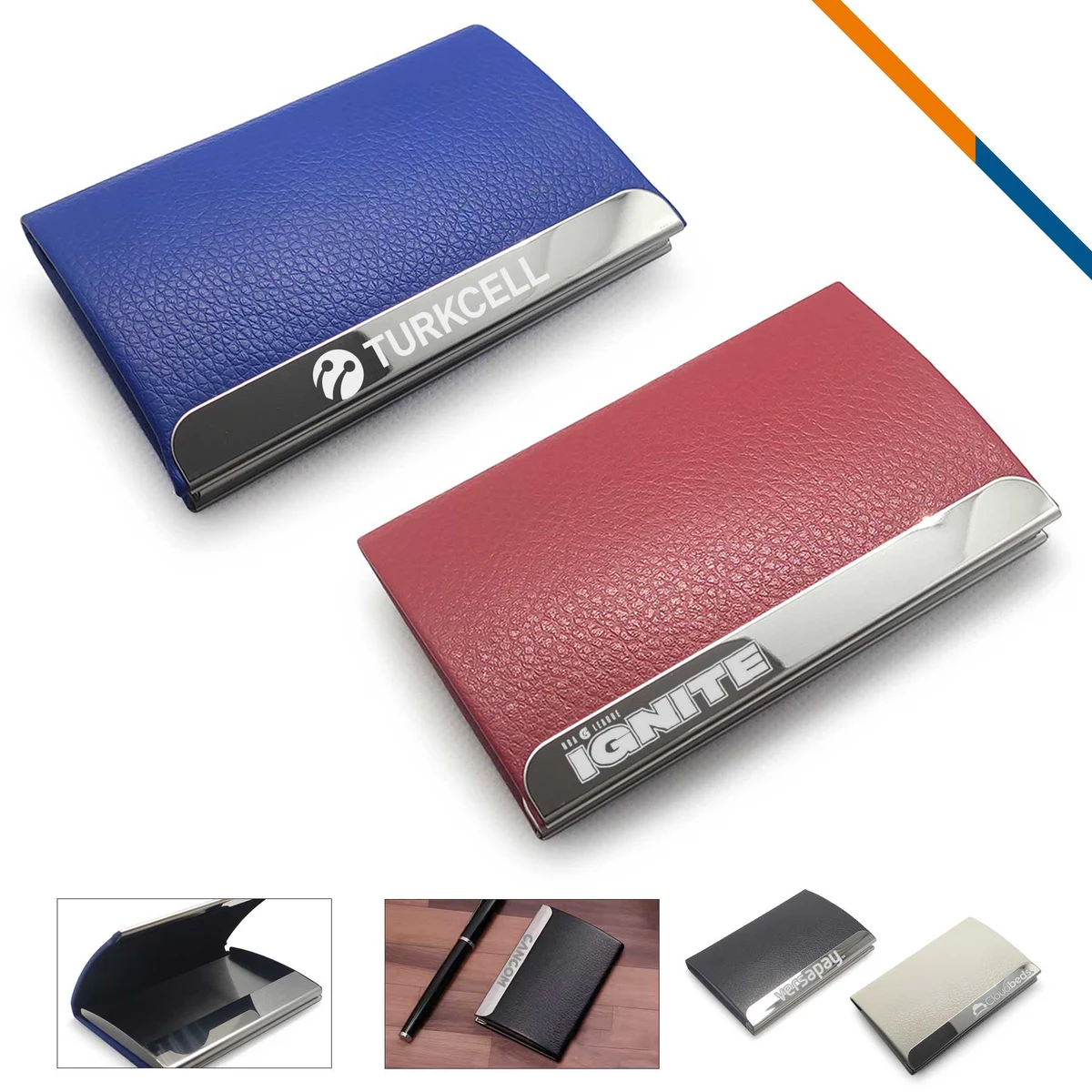 Agre Curved Leather Business Card Case 1