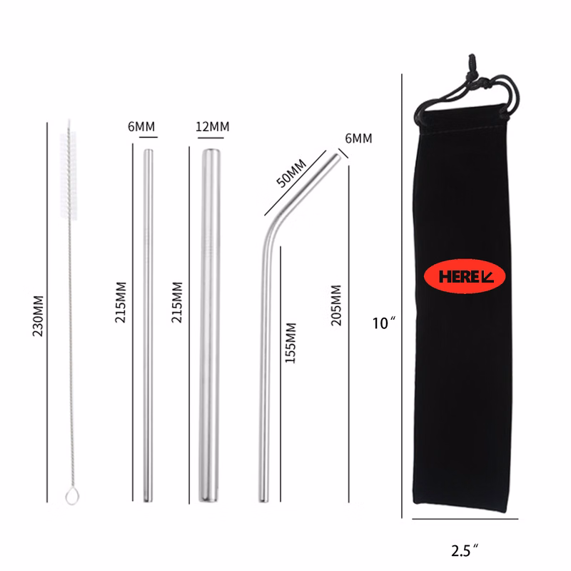 Stainless Steel Straw Cleaning Kit Reusable Metal Straws