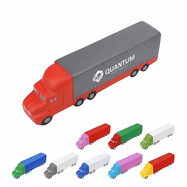 Custom Squeezable Semi Truck Stress Ball — Cargo & Logistics Promotional Item