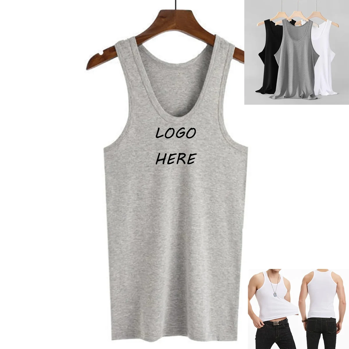 Men's DRI-FIT Microfiber Bodybuilding Stringer Tank Top 1