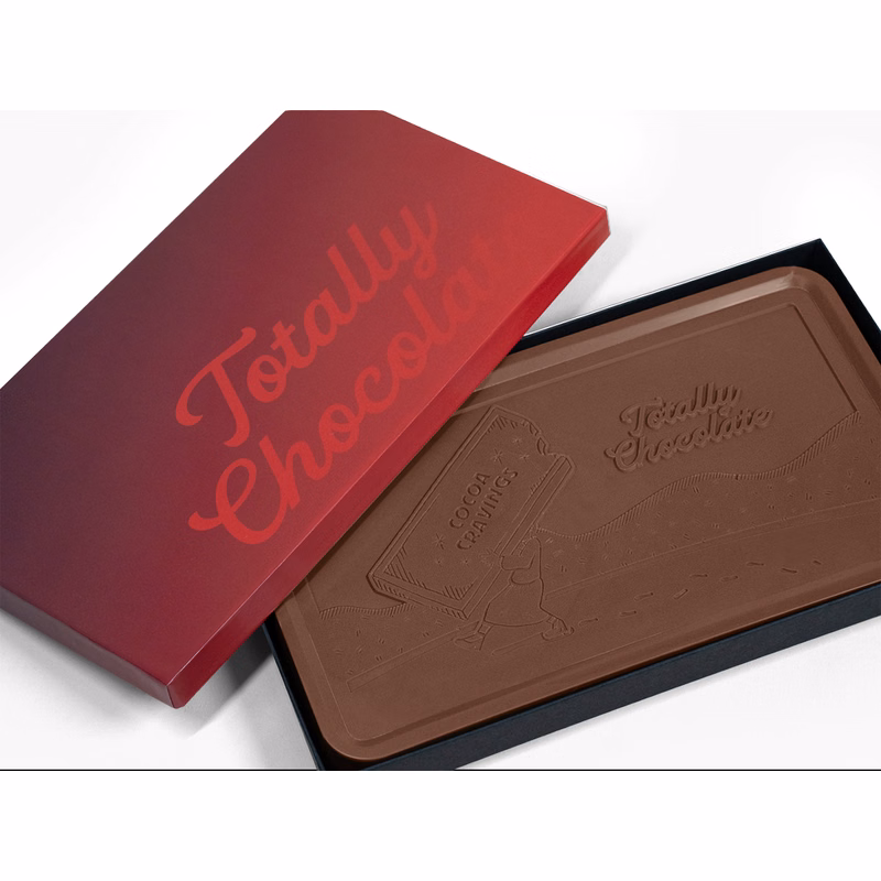 9"x5" Custom Decorated Chocolate Shape with Classic Custom Packaging