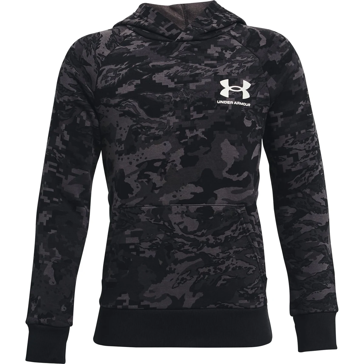 UA Rival Fleece ABC Camo Boys' Hoodie, custom hoodie or sweatshirt with logo imprint 1