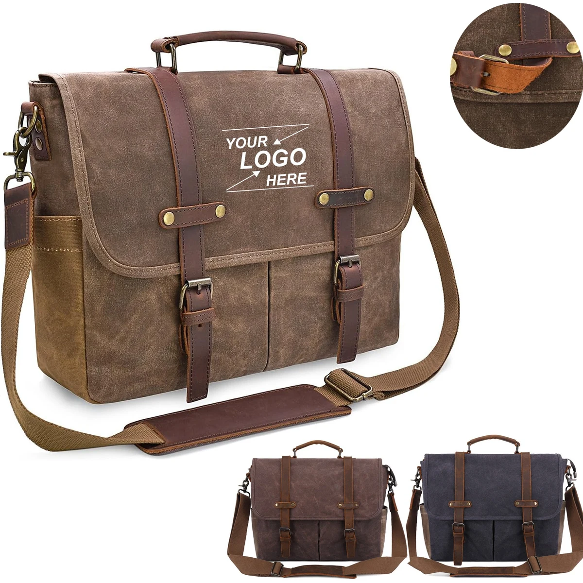 Vintage Men's Laptop Messenger Bag 15.6 Inch 1