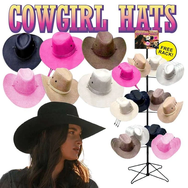 Ladies Cowgirl Hats Assorted Colors 1