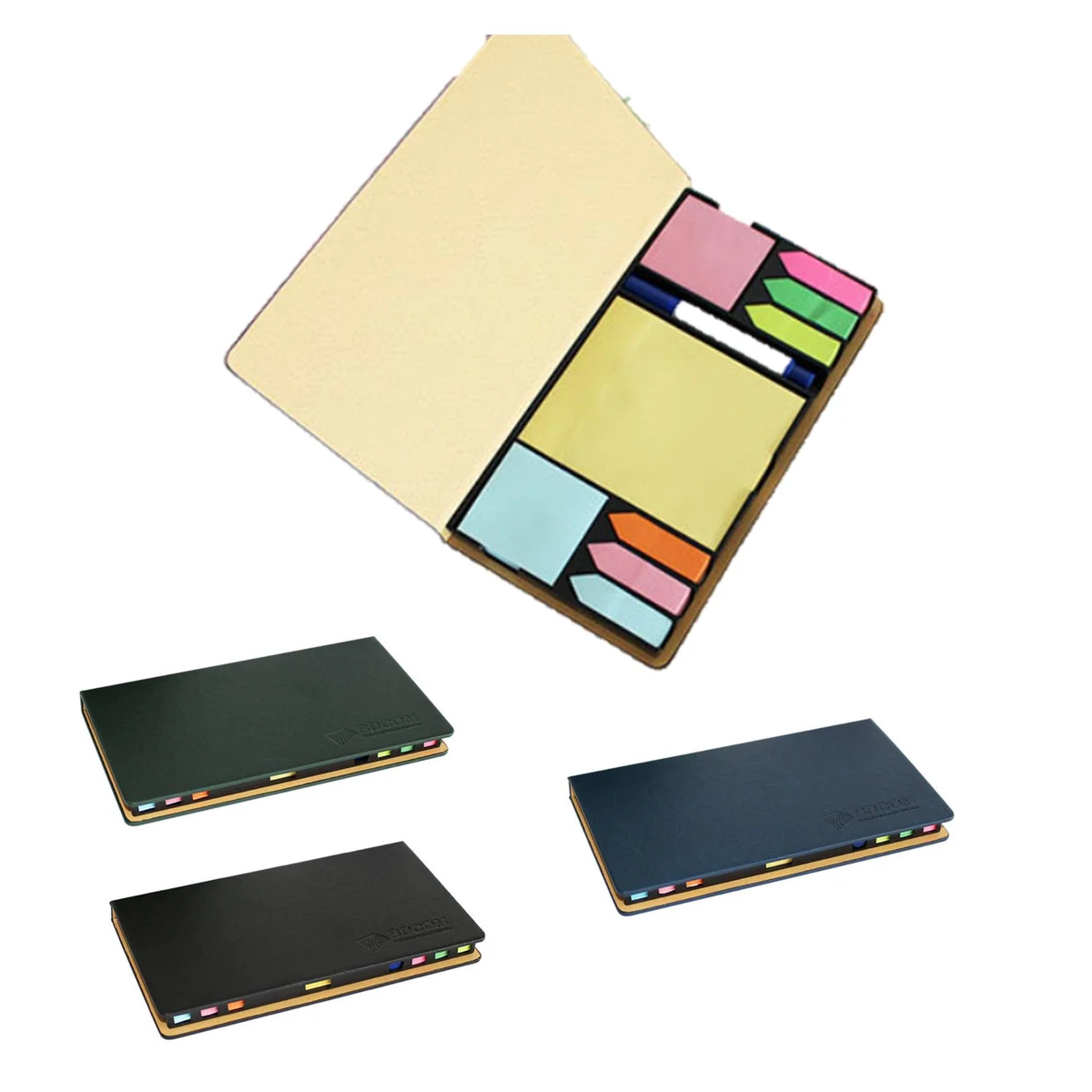Leather Cover Memo Pad Sticky Notes Box 1