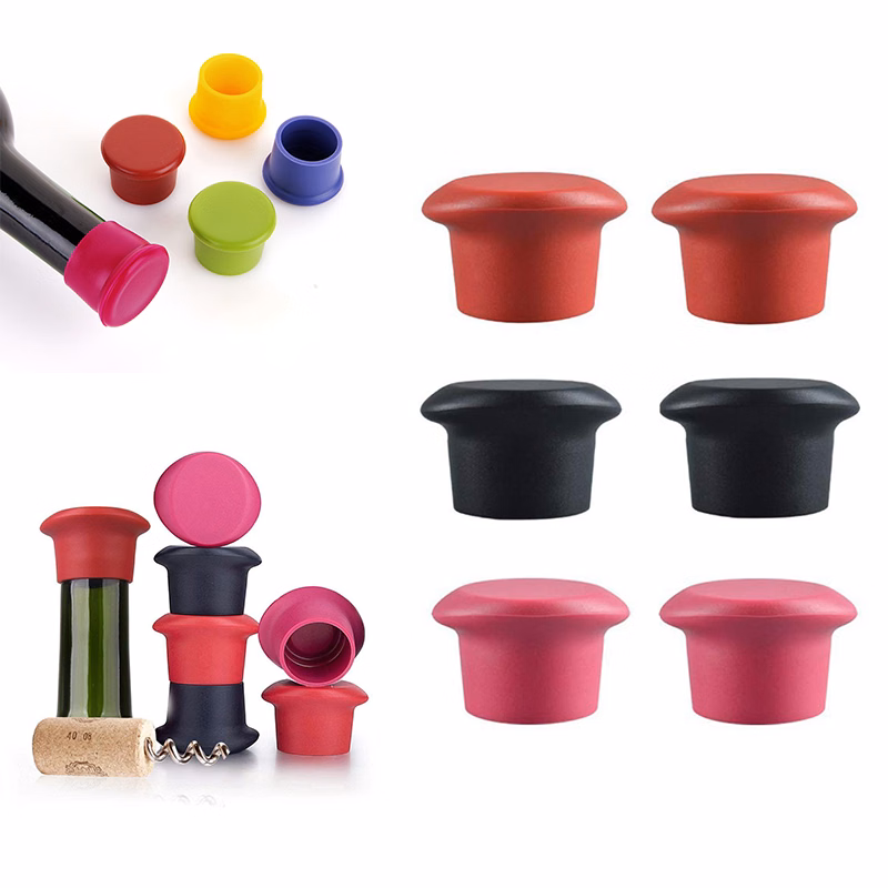 Candy-Colored Food-Grade Silicone Crisper Caps Wine Bottle Plugs